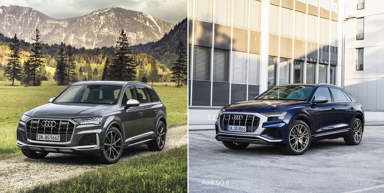 Audi News: Souveräne Performance – Der Audi SQ7 und der Audi SQ8 mit V8-TFSI-Motor.