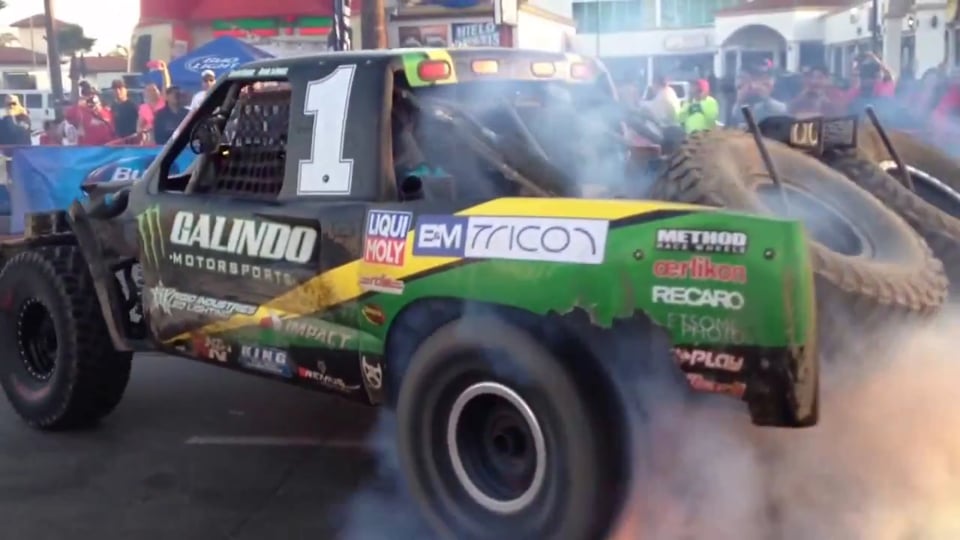 Armin Schwarz "GALINDO Motorsport's" burnout at 2015 Baja 500!!!