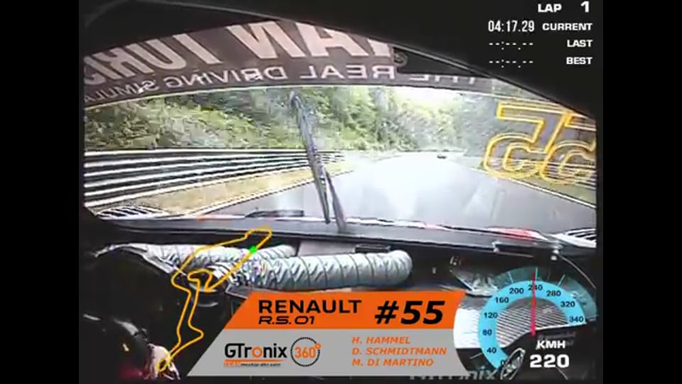 Onboard Renault R.S. 01 GT3 Nürburgring VLN 3 2017 Startrunde mcchip-dkr