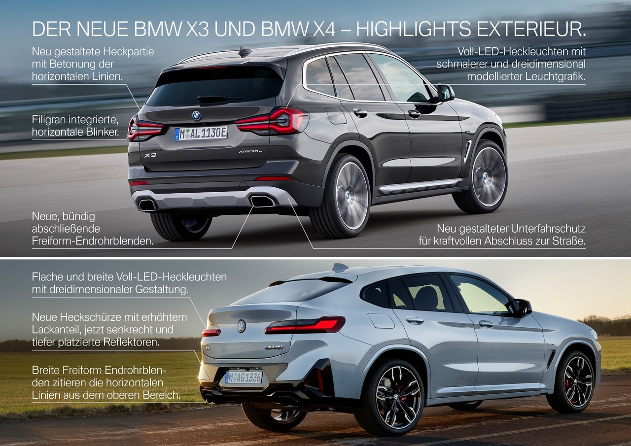 Der neue BMW X3 und der neue BMW X4.
