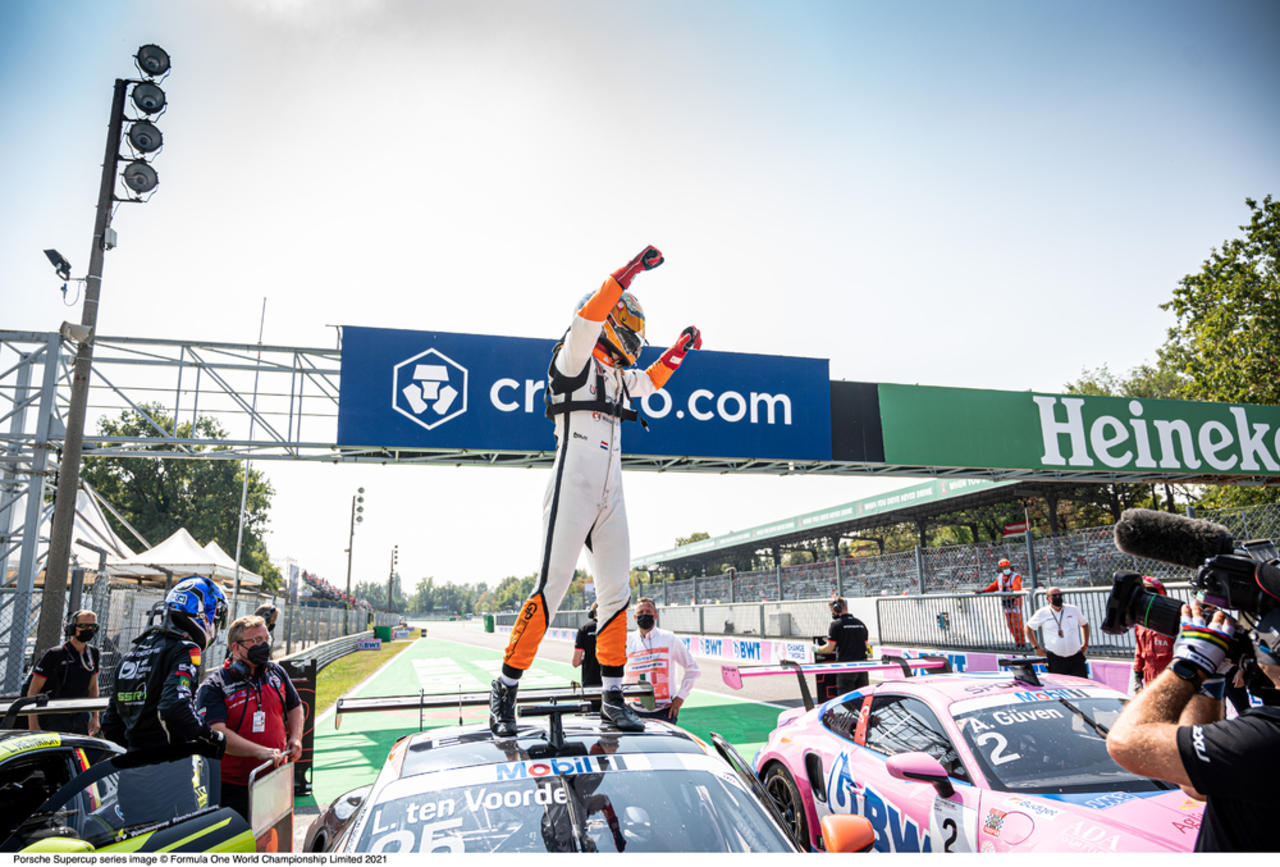 Porsche Mobil 1 Supercup, 8. Lauf (Monza): Champion Larry ten Voorde beendet Supercup-Saison mit einem Sieg.