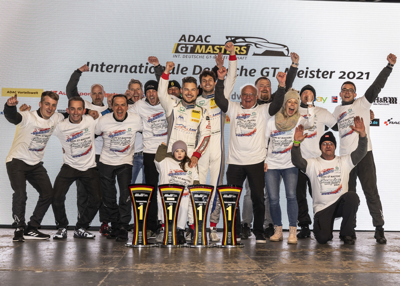 ADAC GT Masters: Ricardo Feller und Christopher Mies mit Audi Internationale Deutsche GT-Meister.