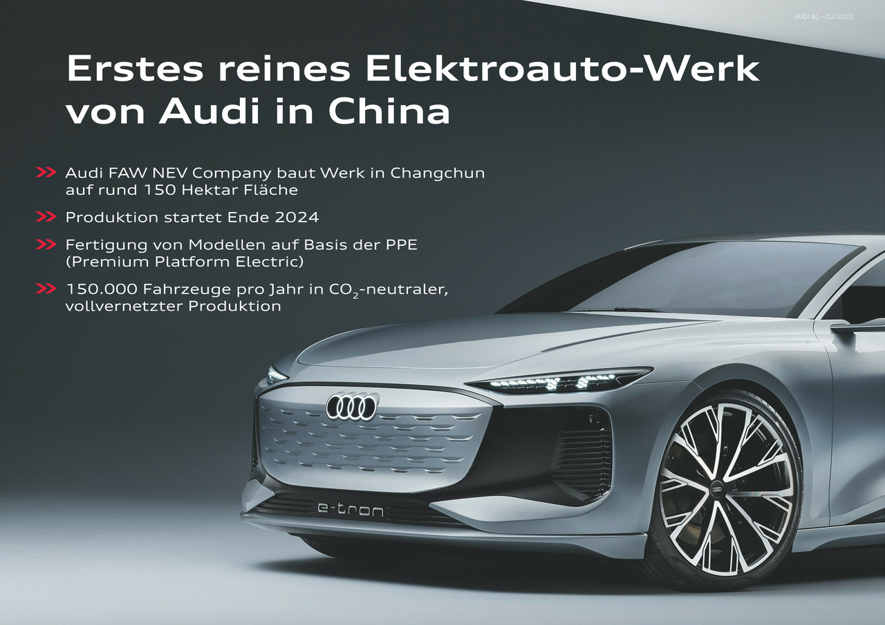 Neuer Produktionsstandort für Elektromodelle in China: Audi erreicht weiteren Meilenstein.