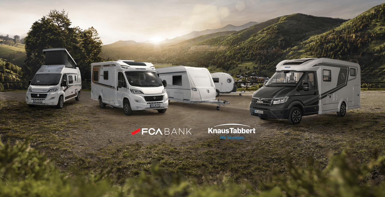 FCA Bank startet Partnerschaft mit Knaus Tabbert, einem der führenden Hersteller von Freizeitmobilen in Europa.