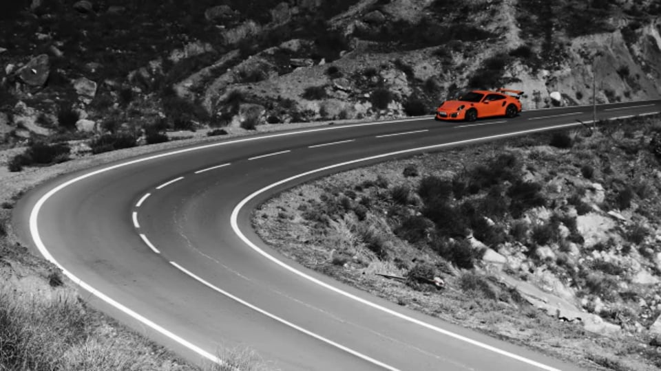 Pressefilm 911 GT3 RS Schwarz Weiß