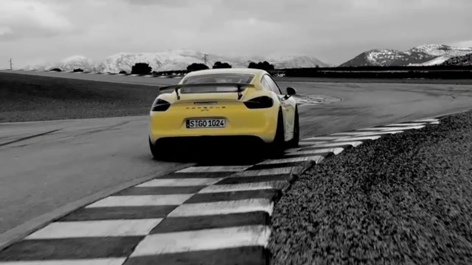 Pressefilm Cayman GT4 Schwarz Weiß