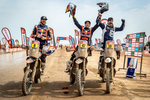 Rallye Dakar 2023, Etappe 14, Finale: KTM-Pilot Kevin Benavides gewinnt die härteste Rallye der Welt.