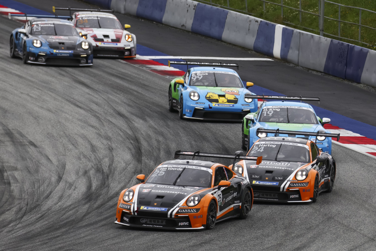 Porsche Carrera Cup Deutschland | Red-Bull-Ring: Titelentscheidung trotz Sieg von Tabellenführer Larry ten Voorde vertagt.