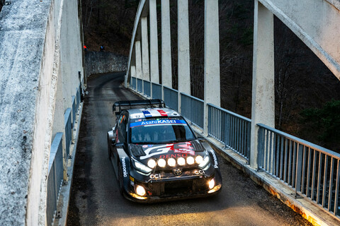 Seb Ogier Thierry Neuville Rallye Monte Carlo 2024 WRC Samstag Toyota Yaris GR.jpg