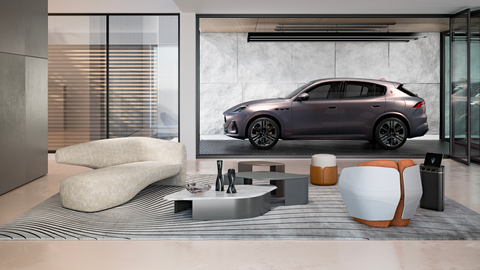 Maserati und Giorgetti präsentieren auf der Mailänder Designwoche eine Interieur-Kollektion und ein Fuoriserie Grecale-Einzelstück.
