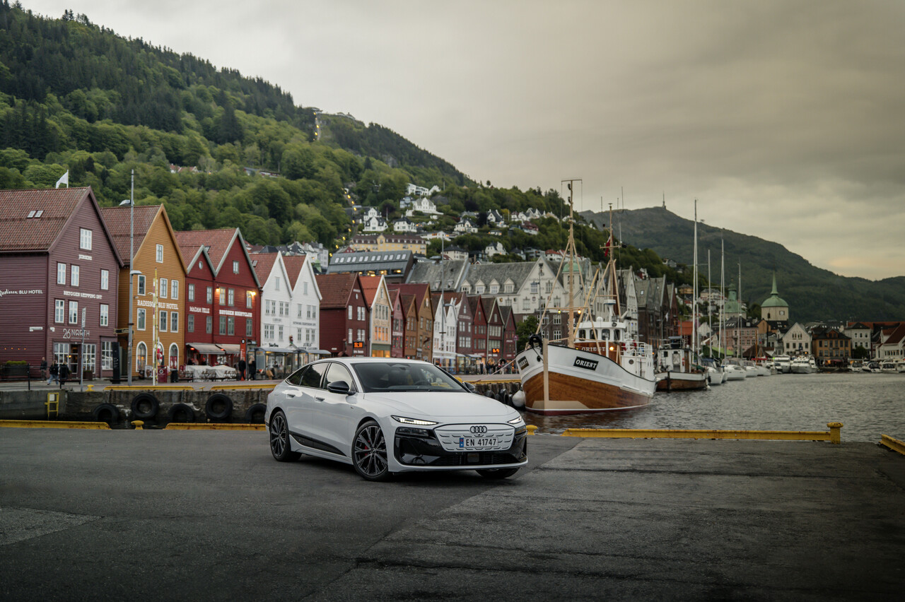 Strom aufwärts: Im Audi A6 e-tron von Kopenhagen nach Bergen.