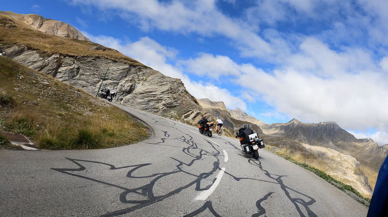 Die Südrampe des Col du Galibier, kurz vor der Tunneleinfahrt.