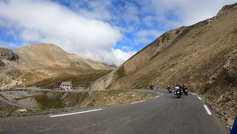 Col du Galibier, Abfahrt Richtung Tunneleinfahrt auf der Südrampe.