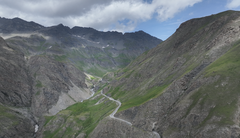 Südrampe des Col de l'Iseran – Blick hinunter ins Tal Richtung Bonneval-sur-Arc