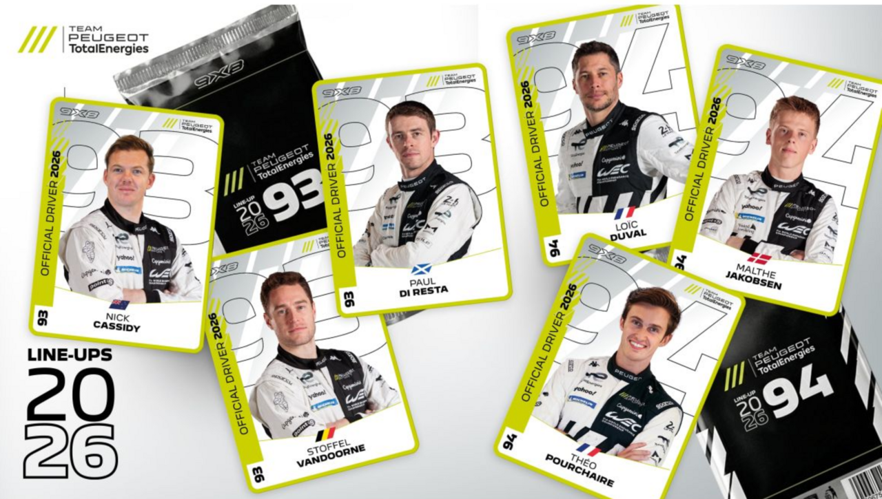 TEAM PEUGEOT TOTALENERGIES GIBT FAHRERBESETZUNG FÜR DIE FIA-WEC-SAISON 2026 BEKANNT.