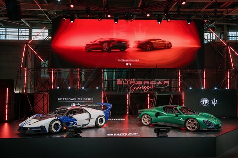 BOTTEGAFUORISERIE glänzt bei Ultimate Supercar Garage mit Alfa Romeo und Maserati.