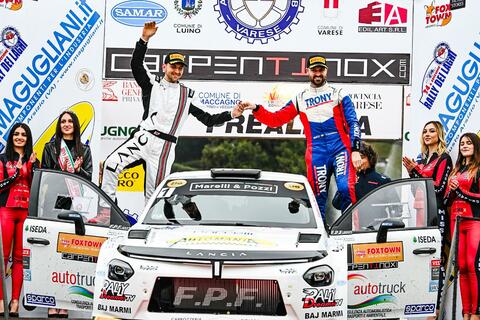 Andrea Crugnola sichert Lancia den ersten italienischen Sieg mit dem Ypsilon Rally2 HF Integrale.
