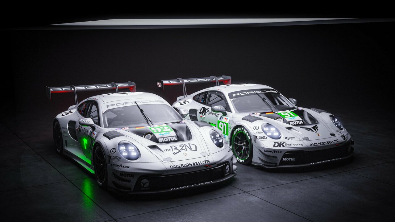 Porsche 911 GT3 R starten in Le Mans im historischen Design von 1951.
