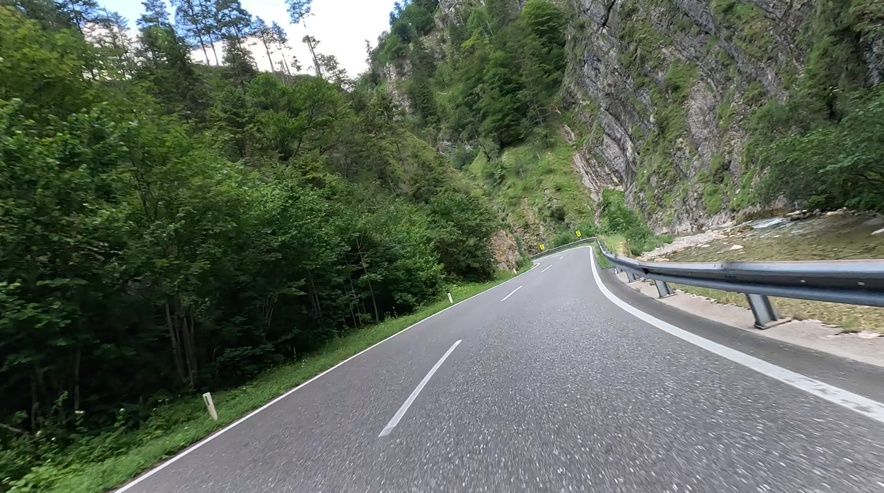 A glimpse of the winding route through the gorge on the east side.