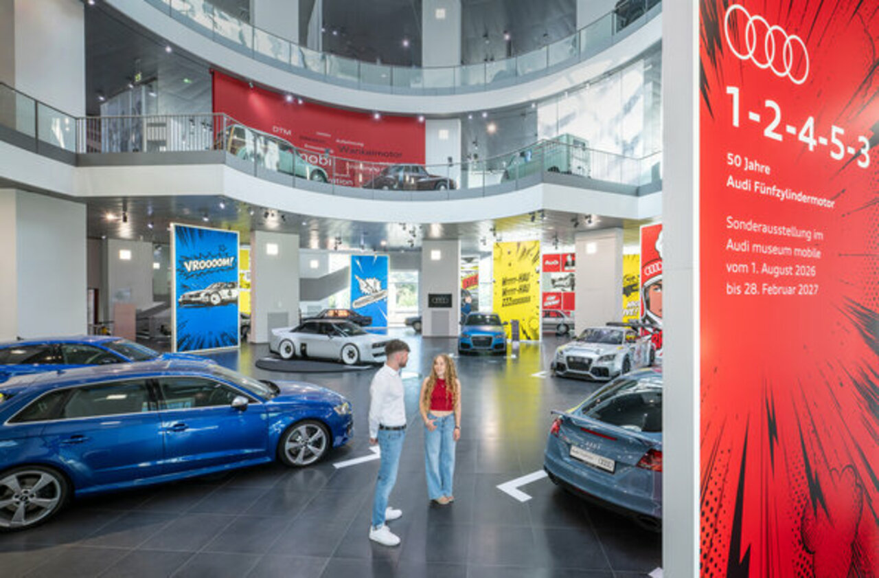 „1-2-4-5-3: 50 Jahre Audi Fünfzylindermotor“ Neue Sonderausstellung im Audi museum mobile.