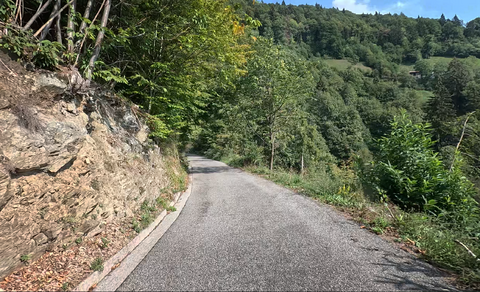 Vista dalla rampa ovest del Passo di San Zeno.
